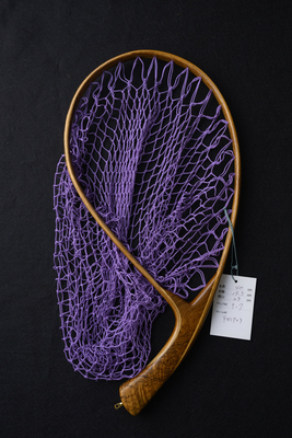 ワイズカスタム｜【会員5%OFF】ランディングネット｜40cm｜グリップ：チーク｜ネット：インディゴ｜ハンドメイド｜カーブ｜Wisecustom(12573)