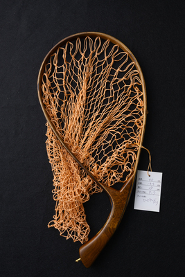 ワイズカスタム｜【会員5%OFF】ランディングネット｜40cm｜グリップ：チーク｜ネット：ライトオレンジ｜ハンドメイド｜カーブ｜Wisecustom(12582)