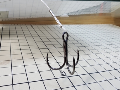 孫針をトレブルフックに変更（ヒラメ仕掛け専用）