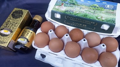 「お多福たまご」の卵かけご飯セット【お多福たまご1パック（10個）＋寺岡家のたまごにかけるお醤油PREMIUM化粧箱入１本入】