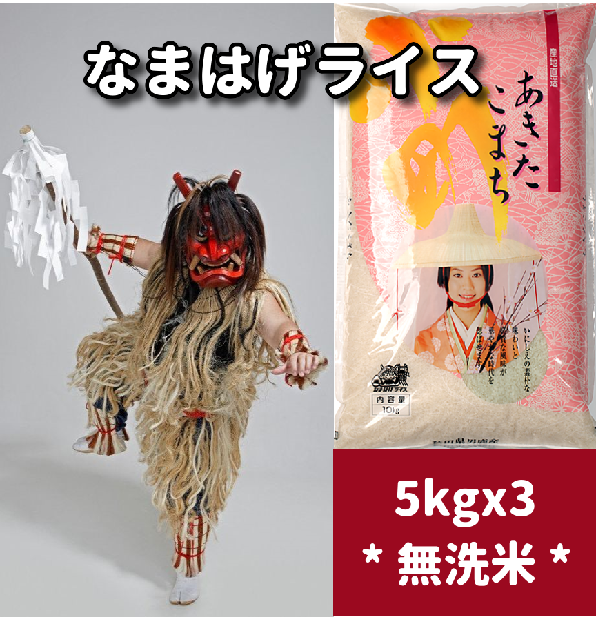 なまはげライス無洗米 あきたこまち5kgx3 | なまはげライス