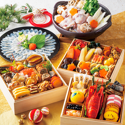 【早割】ふぐセット付　★限定７５個　豪華三段重おせち『華』はな　冷凍　送料込