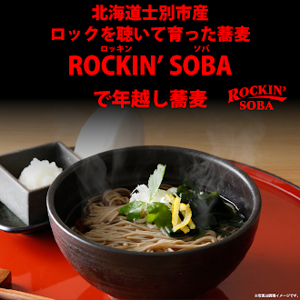 ROCKIN SOBA(ロックを聴いて育てた蕎麦使用）2人前&times;２(オリジナル保冷風呂敷付き）