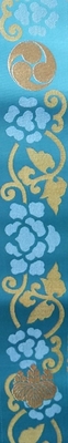 真言宗　折五条　花つる　水色　桐巴紋　(納期４５日)　新色
