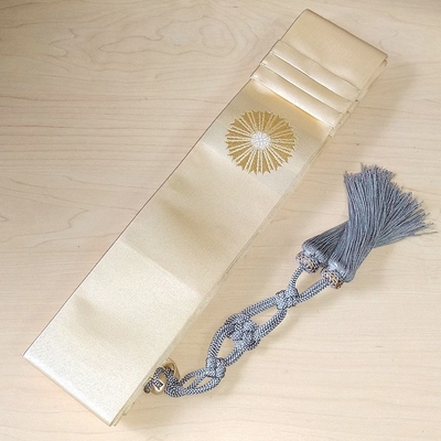 日蓮宗　折五条　【宗章紋入り】　白茶無地