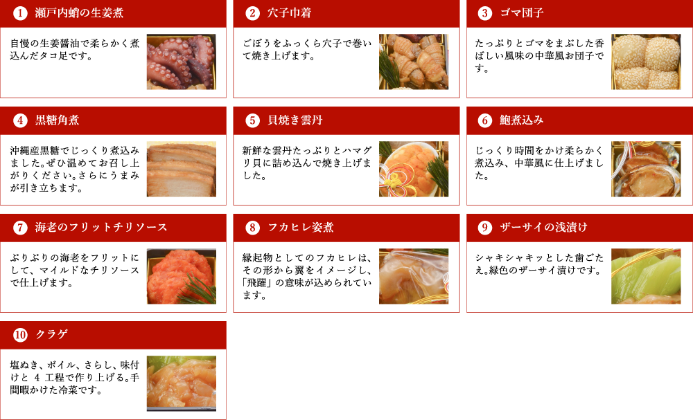 中華の重 全10品
