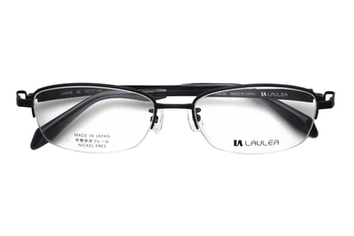 【レンズ付メガネ】LAULEA ラウレア byアミパリ　LA 4038-BK ブラック【ウエリントン系】【βチタン】【黒】【日本製眼鏡】
