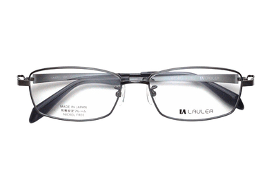 【レンズ付メガネ】LAULEA ラウレア byアミパリ　LA 4037-LGY ライトグレー【ウエリントン系】【βチタン】【黒】【日本製眼鏡】
