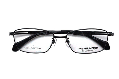 【フレーム単品メガネ】 シャルマン MENSMARK　メンズマーク  XM 5521-BK ブラック【ウエリントン系】【エクセレンスチタン】【日本製眼鏡】