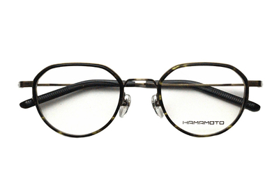 【フレーム単品メガネ】Hamamoto ハマモト　HT 368-4 ダークオリーブ/ブラウン【ボストン系】【&beta;チタン】【軽量フレーム】【日本製眼鏡】