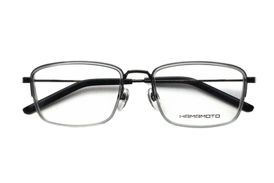 【フレーム単品メガネ】Hamamoto ハマモト　HT 369-3 グレー/ダークグレー【スクエア系】【&beta;チタン】【軽量フレーム】【日本製眼鏡】
