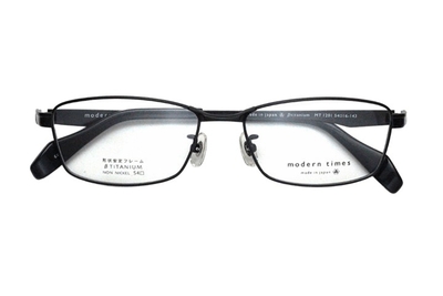 【レンズ付メガネ】ModernTimes MT 1201-3 ブラックマット【ウエリントン系】【&beta;チタン素材】【安心の完全ノンニッケル仕様】【日本製眼鏡】