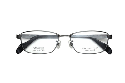 【レンズ付メガネ】ModernTimes MT 1201-1 ガングレー【ウエリントン系】【&beta;チタン素材】【安心の完全ノンニッケル仕様】【日本製眼鏡】