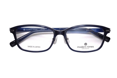 【レンズ付メガネ】ModernTimes MT 8028-3 ネイビー【ウエリントン系】【トロガミド樹脂】【耐衝撃性】【耐油性】【超軽量】【日本製眼鏡】