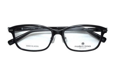 【レンズ付メガネ】ModernTimes MT 8028-1 ブラック【ウエリントン系】【トロガミド樹脂】【耐衝撃性】【耐油性】【超軽量】【日本製眼鏡】