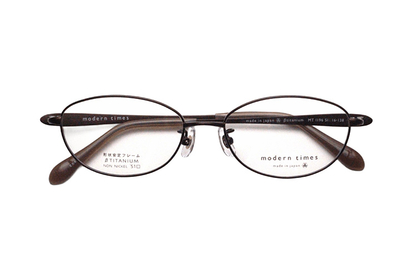 【レンズ付メガネ】ModernTimes MT 1196-4 チョコブラウンマット【ウエリントン系】【&beta;チタン素材】【安心の完全ノンニッケル仕様】【日本製眼鏡】