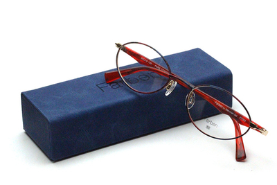 【フレーム単品メガネ】 Farben ファルベン　F7093-672G レッド系【オーバル系】【チタン】【アセテート】【メーカー3年保証付き】【マルコポーロ後継ブランド】【日本製眼鏡】