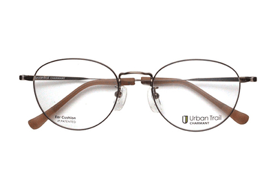 【フレーム単品メガネ】　シャルマン　Urban Trail アーバントレイル　UT 24827-BR ブラウン【ボストン系】【弾性チタン合金】【軽量】【機能性フレーム】【日本製眼鏡】