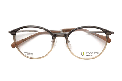【フレーム単品メガネ】　シャルマン　Urban Trail アーバントレイル　UT 27415-GB グレーベージュ【ボストン系】【ナイロン系樹脂】【チタン】【軽量】【機能性フレーム】【日本製眼鏡】