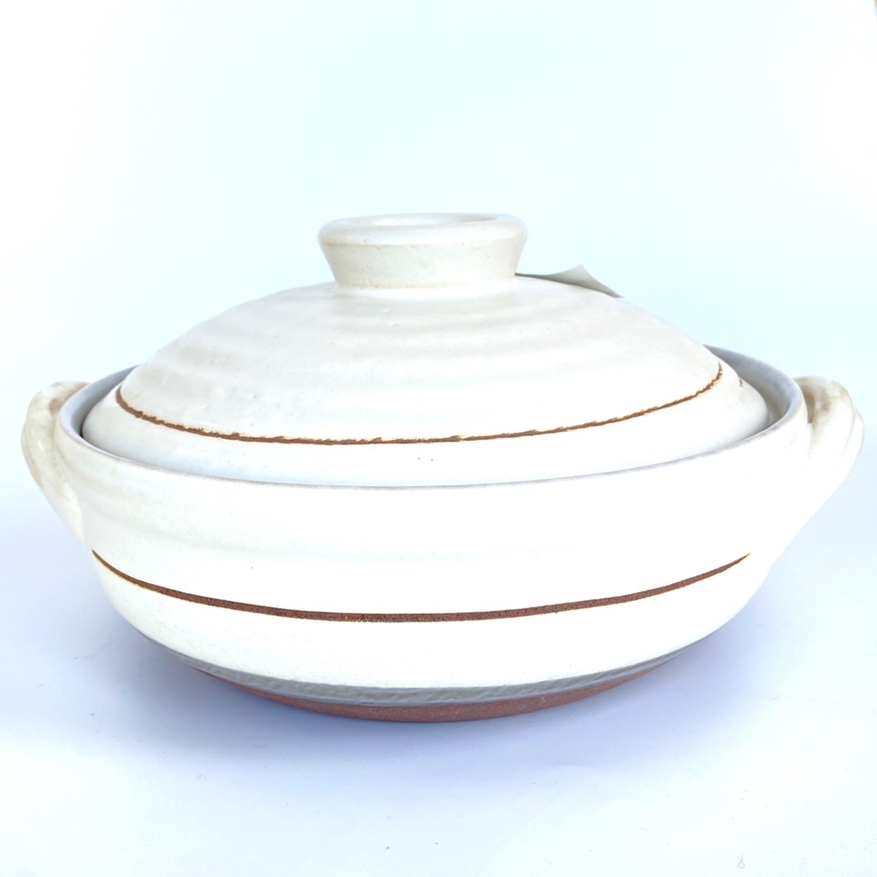 手作り　土鍋　9号 土鍋 9号 直火専用 スタイル土鍋 ホワイト 4〜5人用 萬古焼 | み