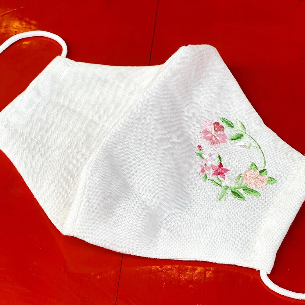 マスク手刺繍 楽天市場】マスク スミレ 手刺繍 布製 Zenma ハンドメイド刺繍
