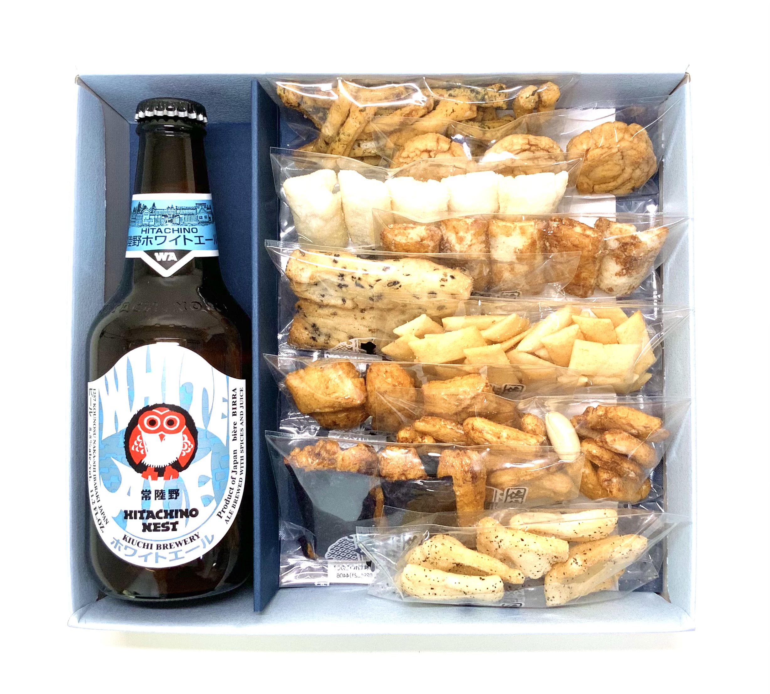 常陸野ネストビール Aセット | 佐伝のあられ