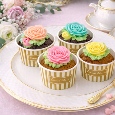食べられるお花のカップケーキ4個セット【ギフト送料一律】