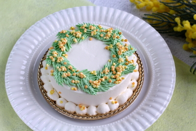●店頭受取●ミモザのリースケーキ