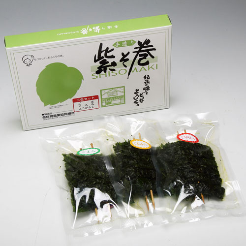 なつかしいおふくろの味 庄内名物手づくりしそ巻き 6串（三色） 箱入り