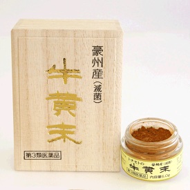 牛黄末 5.0g（ごおう、ゴオウ、ごおうまつ、ゴオウマツ）。桐箱入り。栃本天海堂：製造専用品、LOT番号あり
