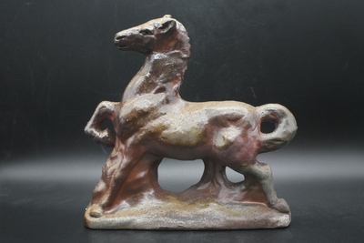 窯元　備前一　大平一誠 作　備前　干支置物　午