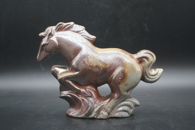 窯元　備前一　大平一誠 作　備前　干支置物　午