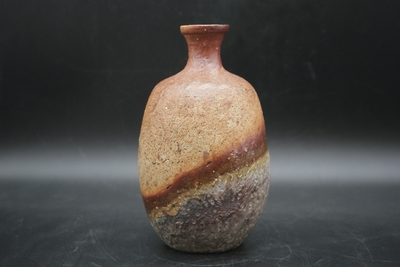 川端　文男 作　備前　自然練込徳利