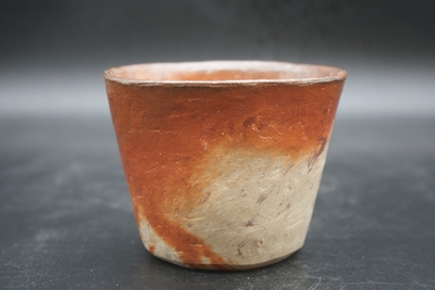 川端　文男 作　備前　自然練込盃（焼酎杯）