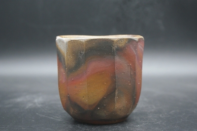 伊勢崎　紳 作　備前　面取焼酎呑