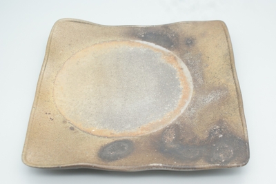 伊勢崎　紳 作　備前　タタキ角皿