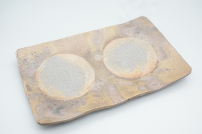 伊勢崎　紳 作　備前　タタキ長方皿