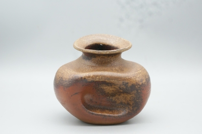 窯元 小西陶古 作　備前　蹲掛花入