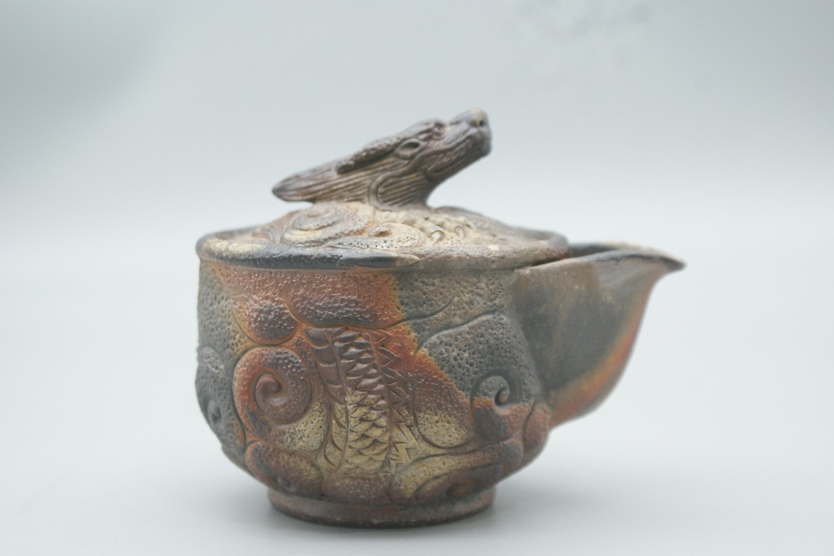 即購入可】備前焼／宝瓶／2点まとめて／急須／煎茶／茶道／古玩／骨董 