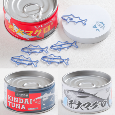 【文具】近大マグロ缶（クリップ＆メモ帳入り）