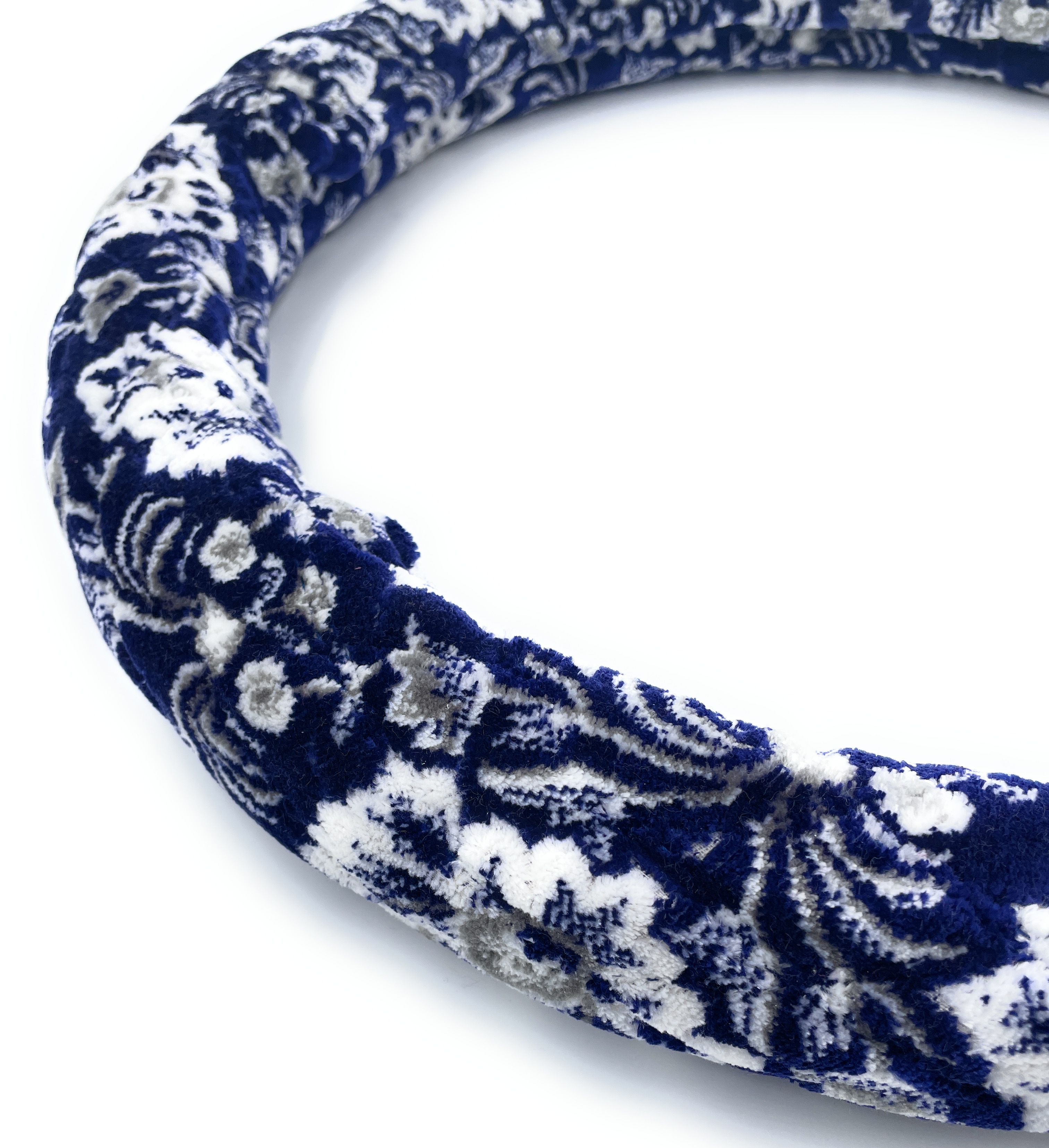 【国産新品】極太！金華山！新格子パープル同色ダブルステッチハンドルカバー　S ビニール無し金華山キルトハンドルカバー（シングル、ダブル