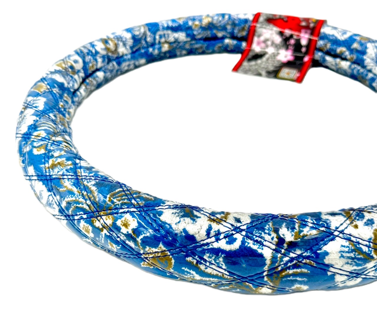 【国産新品】極太！金華山！新格子パープル同色ダブルステッチハンドルカバー 極太 金華山ハンドルカバー 新格子パープル 2HL ダブルステッチ