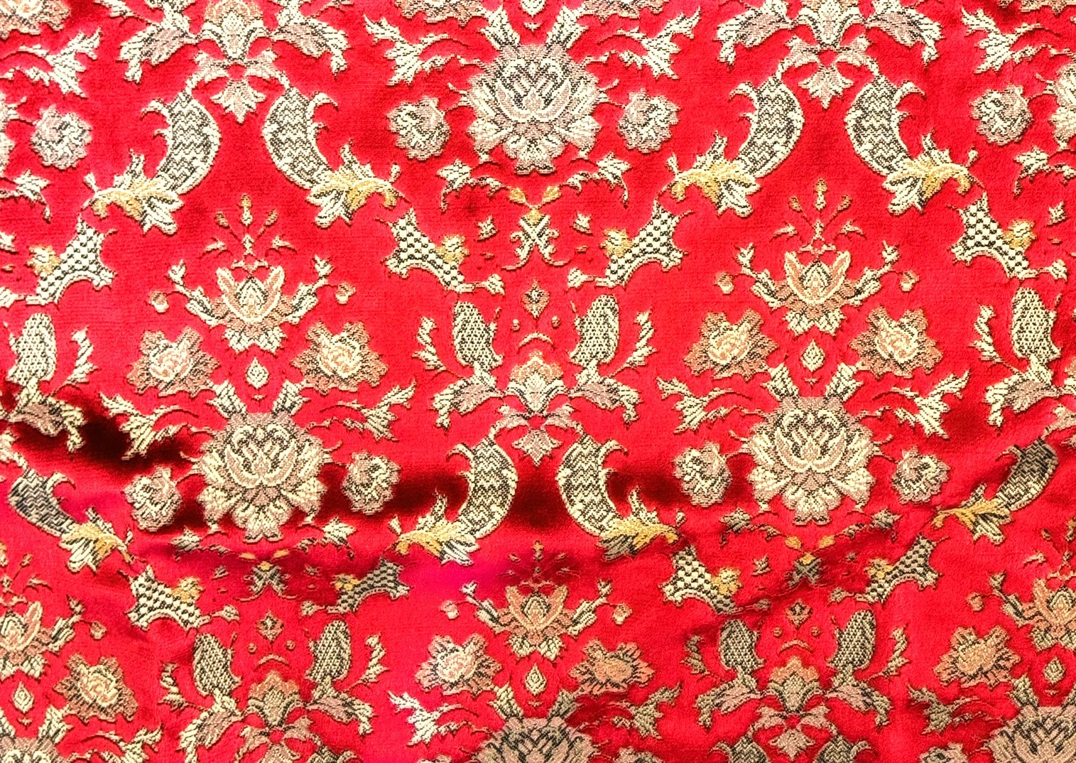 金華山生地のみ 幅1300mm】1m切り売り（バレンタインレッド