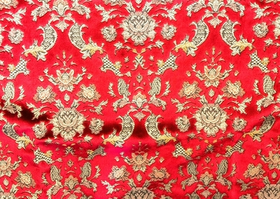 金華山生地のみ 幅1350mm】1m単位 切り売り（バレンタインレッド