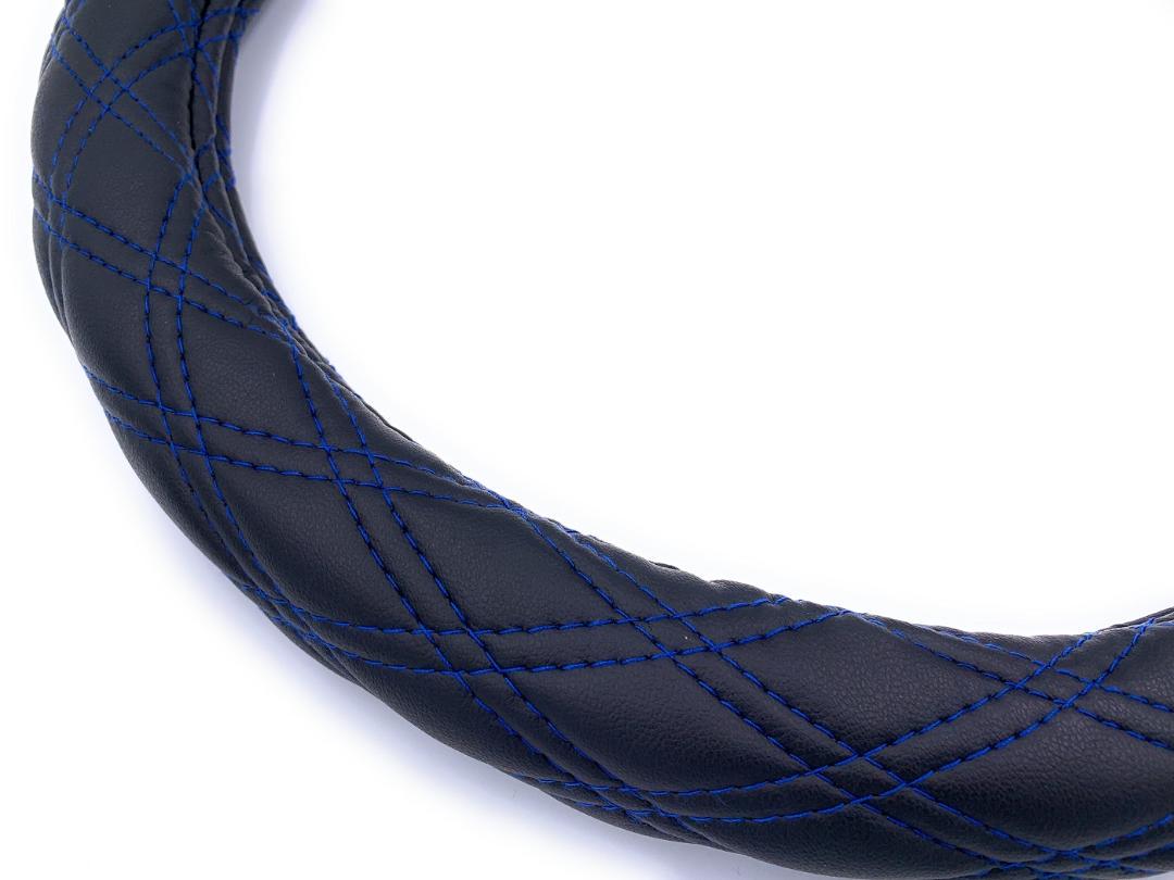 2HS　黒/青ステッチ　送料無料　即決　ハンドルカバー　ステアリングカバー　トラック　日野　4ｔ　ライジングレンジャー　H6.11～H11.4 ハンドルカバー 2hs ブルーの通販