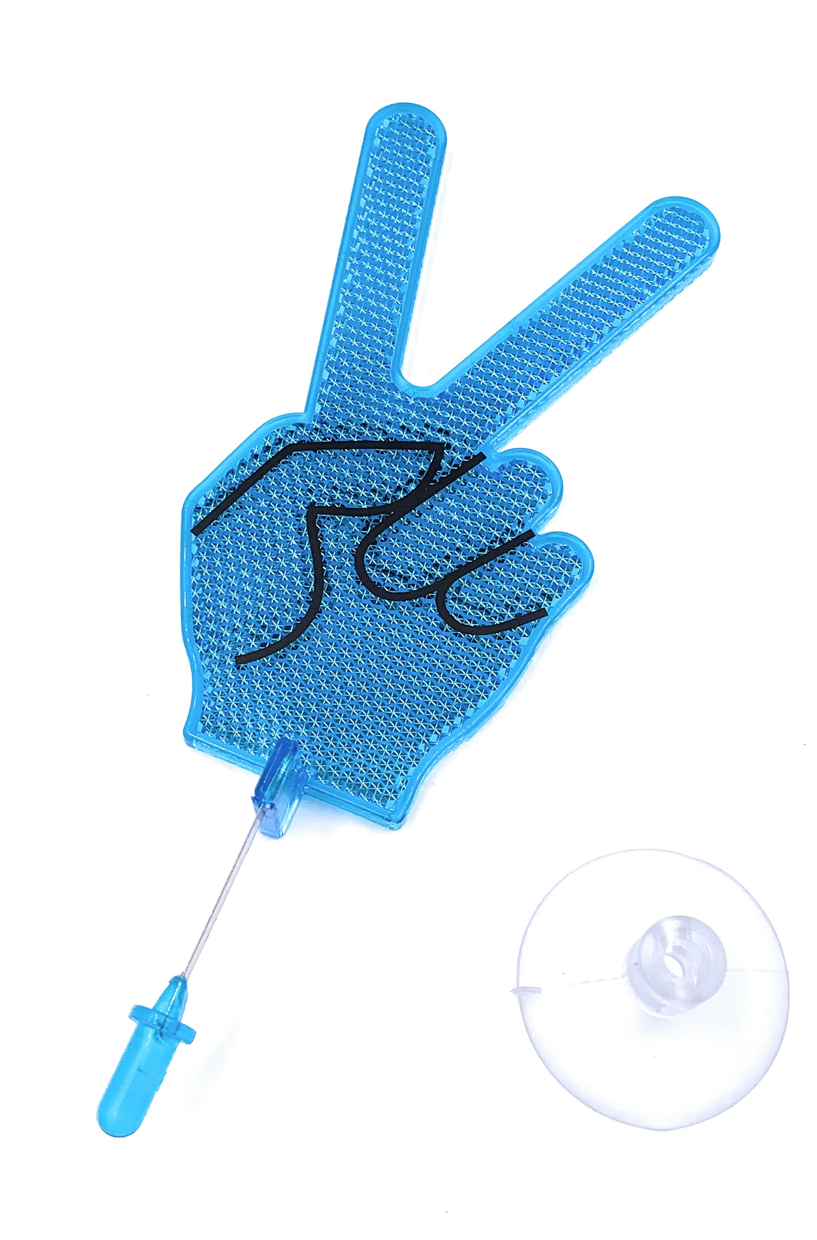 バイバイハンド チョキ ブルー 車の振動に合わせて手を振る車内アクセサリー トラックショップ絆