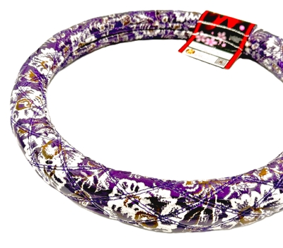 絆オリジナル【ビニール付金華山ダブルステッチハンドルカバー】ゴージャスな仕上がり♪（新格子パープル）