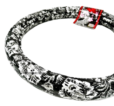 絆オリジナル【ビニール付金華山ダブルステッチハンドルカバー】ゴージャスな仕上がり♪（新格子ブラック）