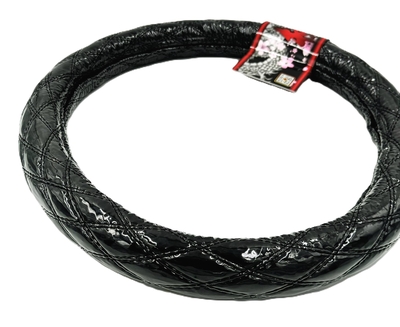 絆オリジナル【ビニール付金華山ダブルステッチハンドルカバー】ゴージャスな仕上がり♪（チンチラブラック）