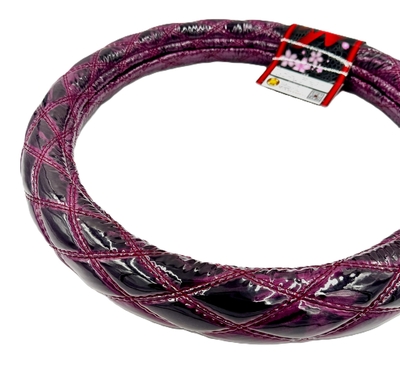 絆オリジナル【ビニール付金華山ダブルステッチハンドルカバー】ゴージャスな仕上がり♪（コスモスワインパープル）